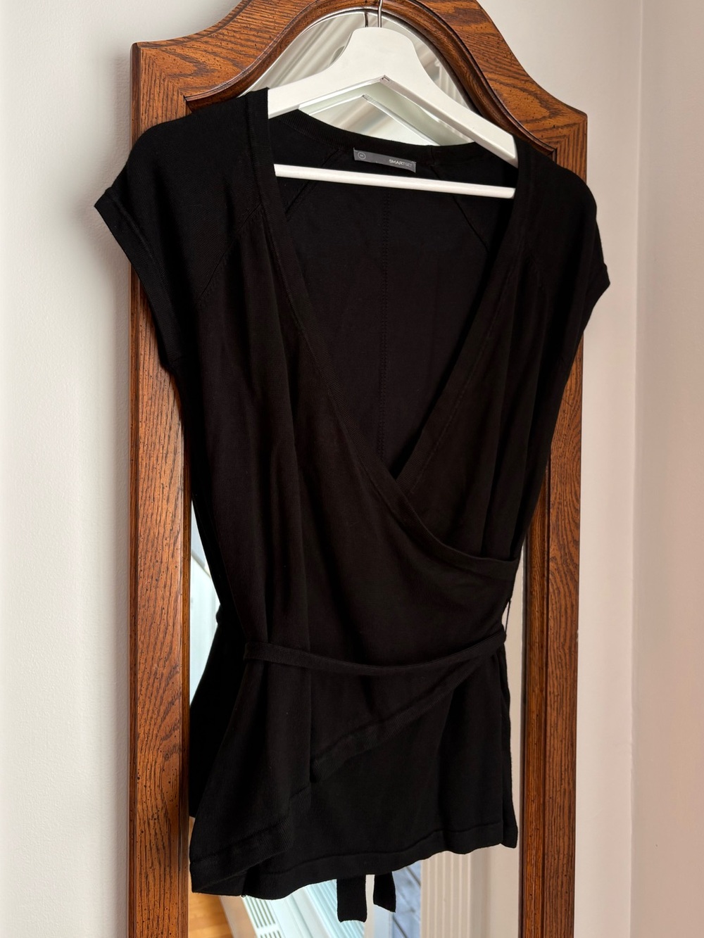 Smartset Y2k Black Wrap-Style Top